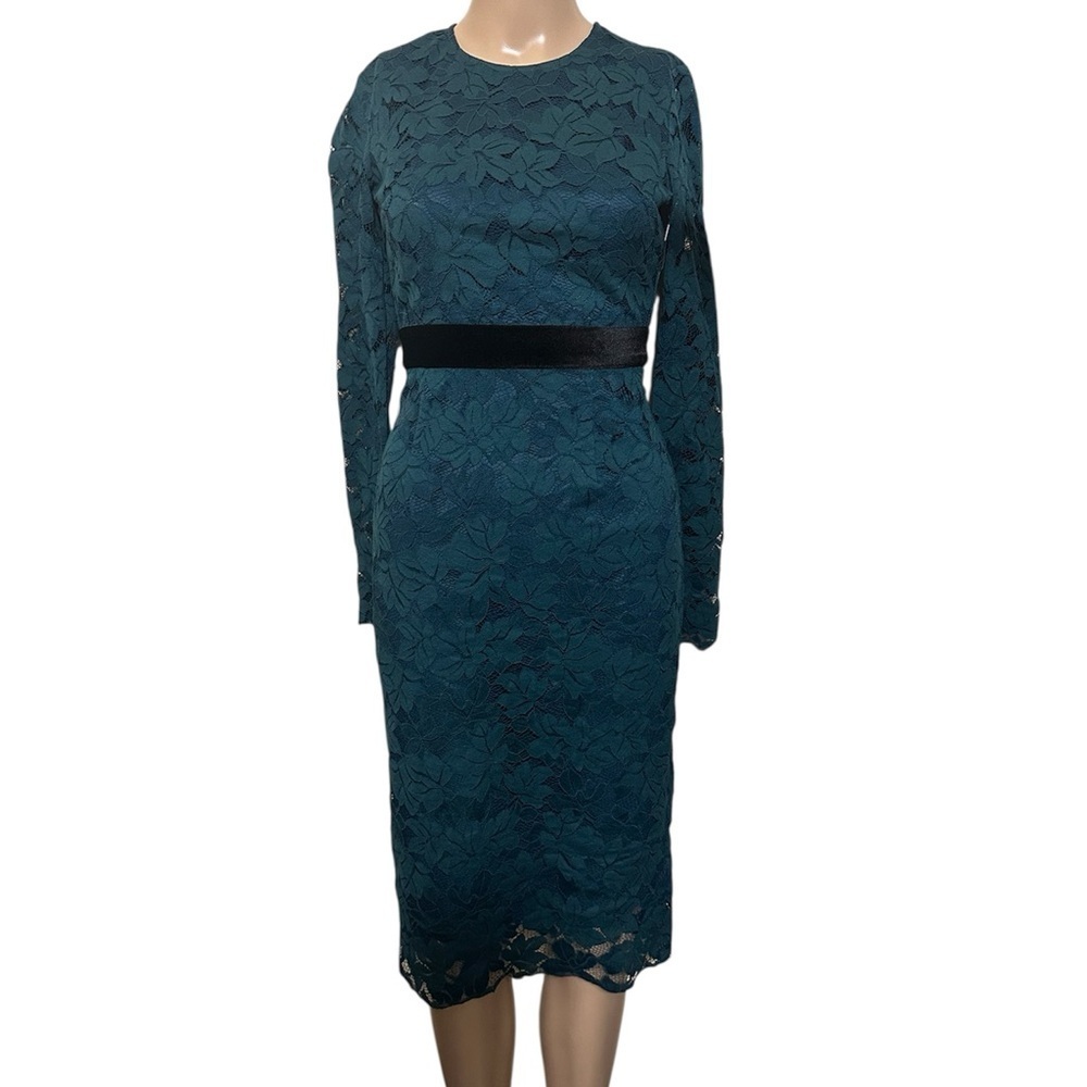 Rachel Parcell Teal Long Sleeve Lace Dress - Picture 6 of 6